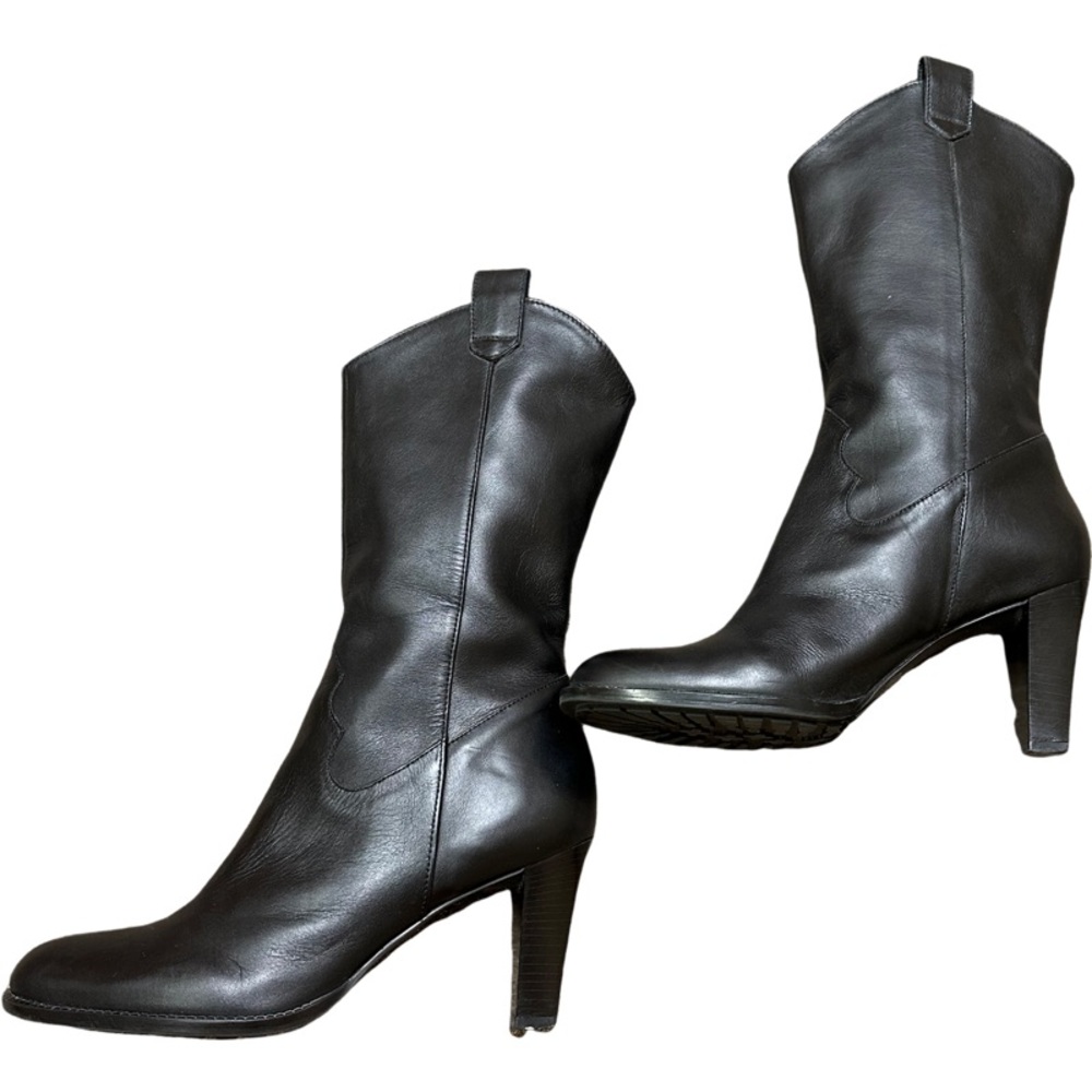 Gianni Bini Leather Western Heeled Boots